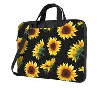 FBGHHTY Sunflower Blooming Flowers Plants Black And Yellow Print Functional Laptop Bags Cute And Lightweight Computer Bag For Various Laptop