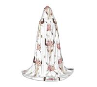 Fbghhty Tribal Bull Skull On White Print Unisex Hooded Cloak Halloween Cosplay Carnival Comfortable Cape For Teens Parties