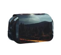 FBGHHTY UFO at Night Print Convenience Pen Case Cute Zipper Pouch Makeup Stationery Organizer Travel Office