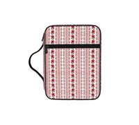 FBGHHTY Ukrainian Embroidery Style Rose Print Soft Bible Storage Bag Scripture Holder Waterproof for Worship Travel Devotional