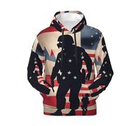 FBGHHTY Us Military Soldiers Patriotic Memorial Day Print Men'S Hoodie Warm Lightweight Comfortable Soft With Pocket Casual Wear Pullover Black