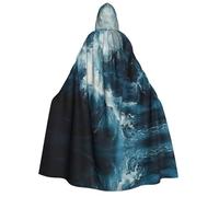 FBGHHTY Within The Tides Print Hooded Cape For Adults Carnival Themed Cloak Cosplay Costume Masquerade Wedding