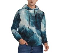 FBGHHTY Within The Tides Print Mens Hooded Sweatshirts Casual Wear Warm Soft Pullover For Autumn Winter Spring Black