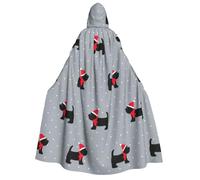 Fbghhty Xmas Cute Dogs Print Hooded Cloak Medieval Halloween Costume Adult Men Women Carnival Parties Cosplay