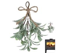fbgnfihi Artificial Mistletoe Picks, 9.1inch Christmas Mistletoe Decoration, 2 Styles Frosted with Red/White Berries, Festive Mistletoes Garland for Wreaths Garlands, Tree, Home, Wedding Decor