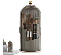 fbgnfihi Concealed Toothbrush Holder, 360° Spinnings Rotating Makeup Brush Holder with Dustproof Lid, Waterproof Dustproof Beauty Cosmetics Brushes Storage, for Bathroom, Counters, Vanity, Table