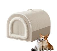 fbgnfihi Dog Cave Bed, Warm Plush Enclosed Dog Bed with Insulated Thermal Lining, Hooded Pet House with Roof & Carry Handle, Comfortable Dogs Nest, Dome Heat Trapping, for Cats & Small Medium Dogs