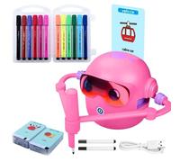 fbgnfihi Drawing Robot, Interactive Learning Toys with 150 Learning Cards & 17 Colorful Pens, Voice Interactive Educational Smart Art Painting Machine, for Kids Boys Girls Birthday Party Traveling
