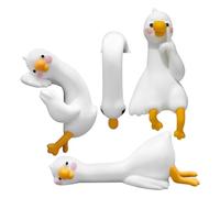 fbgnfihi Mini Resin Goose Figurines, 4 Pieces Tiny Funny Silly Goose Desktop Statue, Frame Decorations with Geese, Computer Monitor Decorations, for Car Dashboard Decor Interior Rearview Mirror