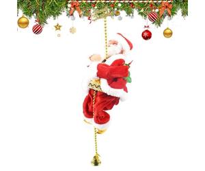 fbgnfihi Santa Claus Musical Climbing Rope, Electric Climbing Santa Claus, Electric Clauss Musical Climb Rope, Hanging Climb Santas on Ropes with Music, Ornament Home Decor for Party Holiday