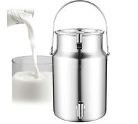FBHappiness 304 Stainless Steel Milk Transport Cans Tote Jug with Faucet Milk Fermentation Tank with Silicone Sealed Lid Milk Pail for Liquid Storage and Transport,5L