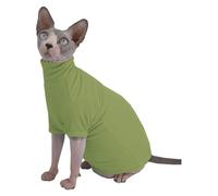 FBHappiness Cat Clothes Hairless Cat Clothes Cats Shirt Cat Turtleneck Cotton Sweater Pullover Kitten T-Shirts with Sleeves Cat Pajamas Jumpsuit for Cornish Rex, Devon Rex, Peterbald (