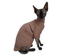 FBHappiness Cat Clothes Hairless Cat Clothes Cats Shirt Cat Turtleneck Cotton Sweater Pullover Kitten T-Shirts with Sleeves Cat Pajamas Jumpsuit for Cornish Rex, Devon Rex, Peterbald (