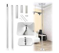 FBHappiness Dance Pole for Home,Dancing Pole Portable Removable Pole, 2.3m-3.8m Adjustable Height, Fitness Pole Set For Home Training Club Party，Silver 3.7M 3.8M