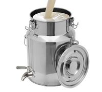 FBHappiness Milk Pail 201 Stainless Steel Milk Transport Cans Bucket Stainless Steel Handled Pail Bucket with Faucet Milk Fermentation Tank for Liquid Storage and Transport,5L