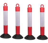 FBHappiness Safety Bollard Post, Driveway Parking Interceptor Bollard, Delineator Posts with Base, Flexible Traffic Memory Post, for Crowd Control, and Blocking Parking Areas Red(1pcs)