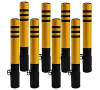 FBHappiness Safety Bollard Post, Safety Delineator Post, Removable Bollard with Embedment Sleeve, Traffic Delineator Post, Easy to Install for Parking Lot and Construction Lot,8pcs