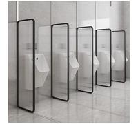 FBHappiness Tempered Glass Urinal Screen Toilet Partition, Men'S Urinal Privacy Waterproof Baffle, Wall Mounted Toilet Bathroom Partition For Hotel, School, Shopping Mall,Black-4 Pcs