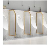FBHappiness Urinal Partition Urinal Divider Men Urinal Privacy Screen Baffle, Wall Mounted Public Toilet Partition Divider, Urinal Divider Screen Panel For Hotel, Schools, Shopping M,Gold-5 Pcs