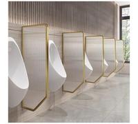 FBHappiness Urinal Partition Urinal Divider Urinal Partition Divider With Tempered Glass, Men Urinal Privacy Screen Baffle, Wall Mounted Public Toilet Partition For Hotel School Shop,Gold-5 Pcs