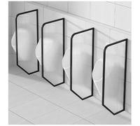 FBHappiness Urinal Partition Urinal Divider Urinal Screen Toilet Partition, Men'S Urinal Privacy Waterproof Baffle With Tempered Glass, Wall Mounted Public Toilet Divider Screen For,Black-1 Pcs