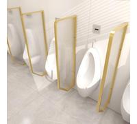 FBHappiness Urinal Screen Toilet Partition, Commercial Public Toilets Urinal Screen Toilet Partition Room Dividers, Stainless Steel e and Glass Panel，for Hotel/Bathroom