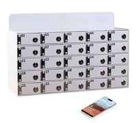 FBHappiness WallMounted Acrylic Phone Locker30Slot Lockable Storage Cabinet with Keys for Office Classroom Gym & Employee UseSecure Cell Phone Storage Solution