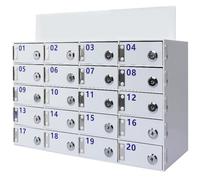 FBHappiness WallMounted Acrylic Phone Storage Cabinet60Slot Cell Phone Locker with Door Locks & Keys for Classroom Office School Factory Employee Organization