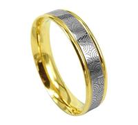 FBHDKJNFG Wedding Rings ,Eternity Ring ,Engagement Rings , Men Women Titanium Wedding Ring Dome Shape Two Tone Silver Gold Multiple Sizes 6mm(Y 1/2)
