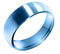 FBHDKJNFG Wedding Rings ，Eternity Ring ，Engagement Rings ， Titanium Wedding Band Dome Ring Matte Brushed Blue 3mm 5mm 7mm Multiple Sizes(G)
