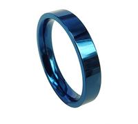 FBHDKJNFG Wedding Rings ，Eternity Ring ，Engagement Rings ， Titanium Wedding Band Ring Blue Multiple Sizes 4mm or 6mm(T 1/2)