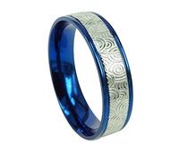 FBHDKJNFG Wedding Rings ，Eternity Ring ，Engagement Rings ， Unisex Titanium Dome Wedding Anniversary Promise Ring Silver Blue Two Tone 4mm 6mm Multiple Sizes(S 1/2)