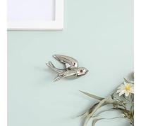 FBHFSUIEF 3D Ceramic Swallows Sparrow Doves Wall Decoration, for Living Dining Room,Golden Left,Large(Silver Right,Small)