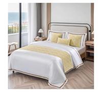 FBHFSUIEF Bed Runner For Foot Of, Knitted Double-sided Jacquard Geometric Wave Bedspread Throw Scarf Towel Protection(Unique Colour,45 * 180cm for 120cm Bed)