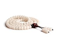 FBHFSUIEF Buddhist Prayer Beads Bracelet,Bead Bracelet,White Jade Bodhi Root Multi-Circle Necklace(Wit)