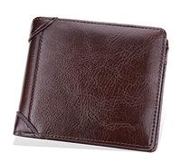 FBHFSUIEF Leather Wallet for Men Protected ID Slots Credit Card Currency Note Sections Soft Touch Bi-fold Moneyclip(Bruin)
