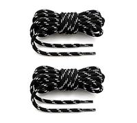 FBHFSUIEF shoe laces， Outdoor Hiking Shoe Laces,Round Elongated, Lace For Sneakers,Men'S And Women'S Sports Shoes Tooling Boots Martin,2 Pair Pack(Black and White,100cm(2 pairs))