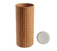 FBHFSUIEF umbrella stand, Modern Faux Rattan Hand woven Umbrella Holder with Mobile Catch Tray Skeleton Pattern Design Durable and Stylish Cane for Home and Hotel Use