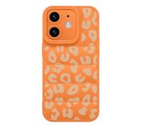 FBHGLOA for iPhone 12 6.1'' Cute Stylish Leopard Print Phone Case, Aesthetic Cheetah Tortoise Pattern Phone Cover Soft Silicone Puffer Touch Cloth Full Portection Shockproof Case for Women Girls
