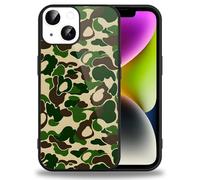 FBHGLOA for iPhone 13/iPhone 14 6.1'' Classic Green Camo Phone Case, Retro Cool Camouflage Duck Hunter Aesthetic Case for Women Girls Men Full Camera Lens Protective Shockproof Soft Slim TPU Cover