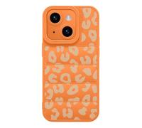 FBHGLOA for iPhone 14 6.1'' Cute Stylish Leopard Print Phone Case, Aesthetic Cheetah Tortoise Pattern Phone Cover Soft Silicone Puffer Touch Cloth Full Portection Shockproof Case for Women Girls