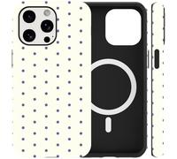 FBHGLOA for iPhone 16 Pro Max 6.9'' Cute Aesthetic White Polka Dot Phone Case, Compatible with MagSafe, Simple Minimalist Dots Magnetic Cover Hard Shell with Silicone Interior Case for Woman Girls