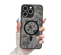 FBHGLOA Magnetic for iPhone 16 Pro Max 6.9'' Aesthetic Star Flower Phone Case, Compatible with MagSafe, Bloom Floral Starry Sky Cute Clear Case Full Camera Shockproof Protective Cover for Women Girls