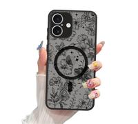 FBHGLOA Magnetic for iPhone 17 6.3'' Aesthetic Star Flower Phone Case, Compatible with MagSafe, Blooming Floral Starry Sky Cute Clear Case Full Camera Shockproof Protective Cover for Women Girls