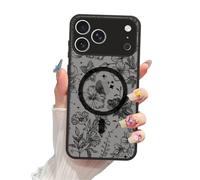 FBHGLOA Magnetic for iPhone 17 Pro Max 6.9'' Aesthetic Star Flower Phone Case, Compatible with MagSafe, Bloom Floral Starry Sky Cute Clear Case Full Camera Shockproof Protective Cover for Women Girls