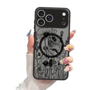 FBHGLOA Magnetic for iPhone 17 Pro Max 6.9'' Trendy Poppy Flower Phone Case, Compatible with MagSafe, Cute Floral Pattern Aesthetic Clear Case Shockproof Soft Slim TPU Protective Cover for Women Girls