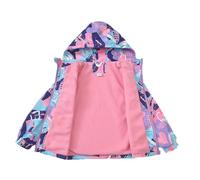 FBHLZ Kids Waterproof Raincoat Plus velvet Children Hooded Jacket Lightweight Portable Breathable camouflage Rainwear Pink Blue