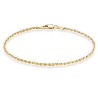 FBHSY 18K Gold Over Sterling Silver Italian 2mm Solid Diamond-Cut Braided Rope Chain Necklace Anklet Bracelet for Men Women 925 Italy 6.5, 7, 7.5, 8, 9, 16, 18, 20, 22, 24, 26, 30 Inch