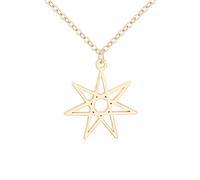 FBHSY Elven or Faerie Seven Pointed Star Septagram Pendant Necklace Rose Gold Silver Tone