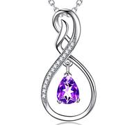 FBHSY Her Forever Love Infinity Jewelry Birthday Gifts for Wife Mom September October Birthstones Blue Sapphire Pink Tourmaline Jewelry for Women, Sterling Silver Fine Jewelry